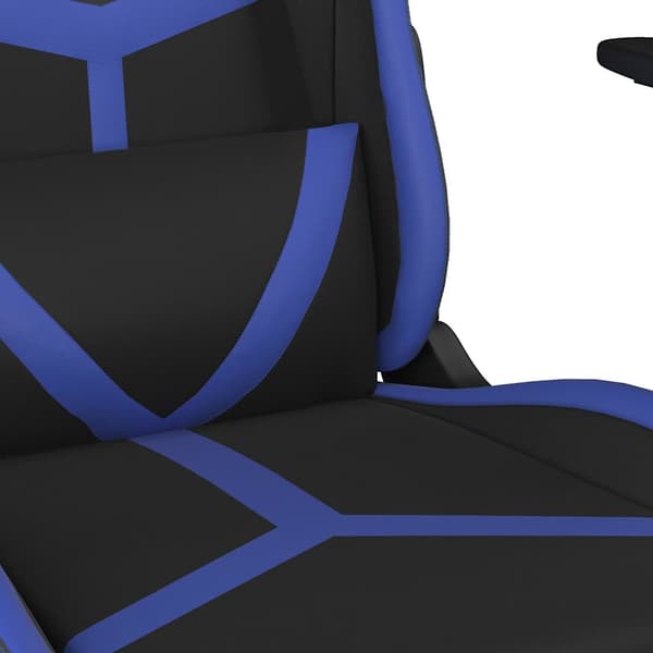 vidaXL massage-gamingstol, sort og blå, kunstlæder