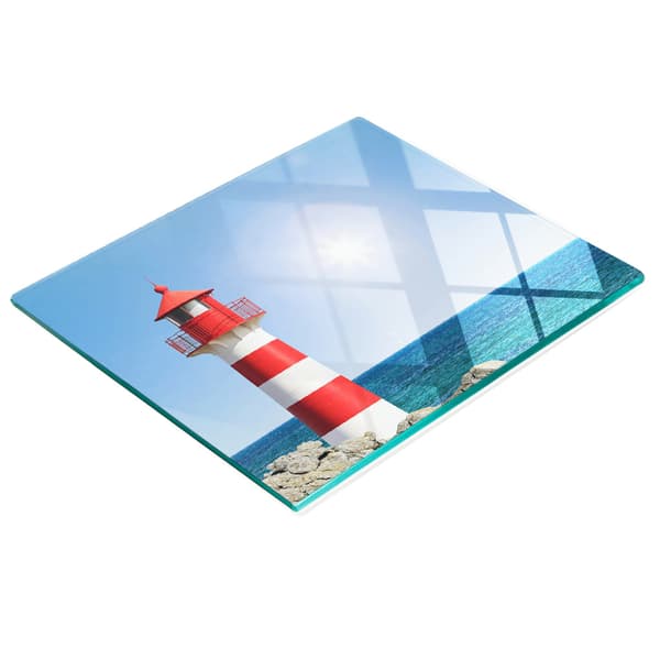 Dekorativ skär- och serveringsbräda i glas Lighthouse 60x52 cm
