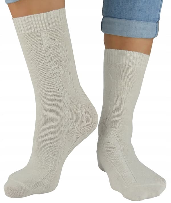 Noviti damstrumpor ull varm flätad beige 39/42