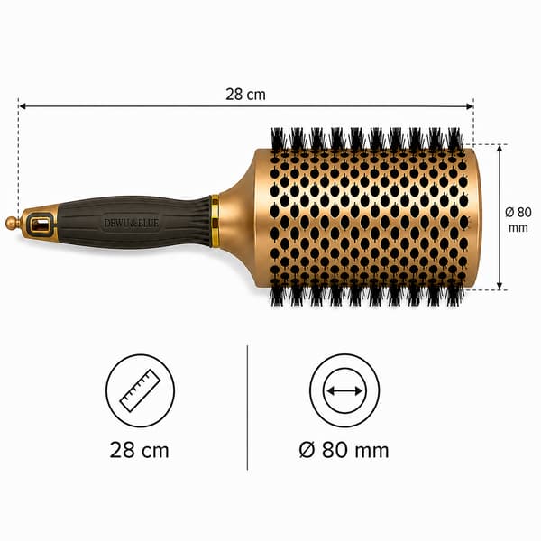 Keramisk termisk stylingbørste med ionisering 80 mm NANO TECHNO