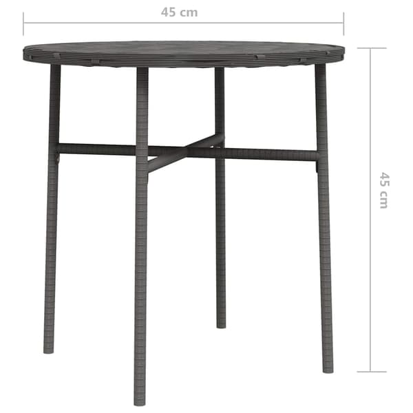 vidaXL Tebord, grått, 45 cm, polyrotting