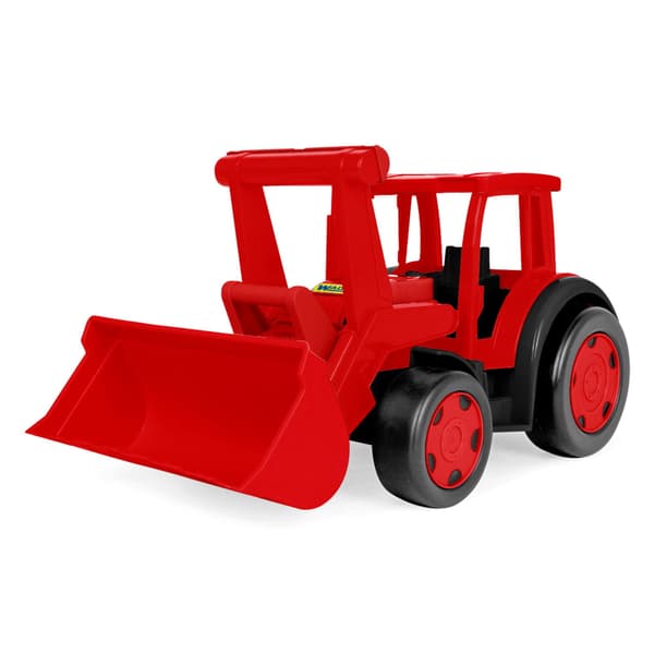 Kæmpe traktor læsser rød