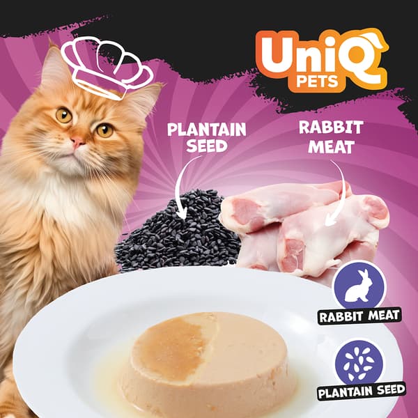 Vådfoder til katte Kanin og Pound Cake Delicious Pâté UniQ Pets 8x30g