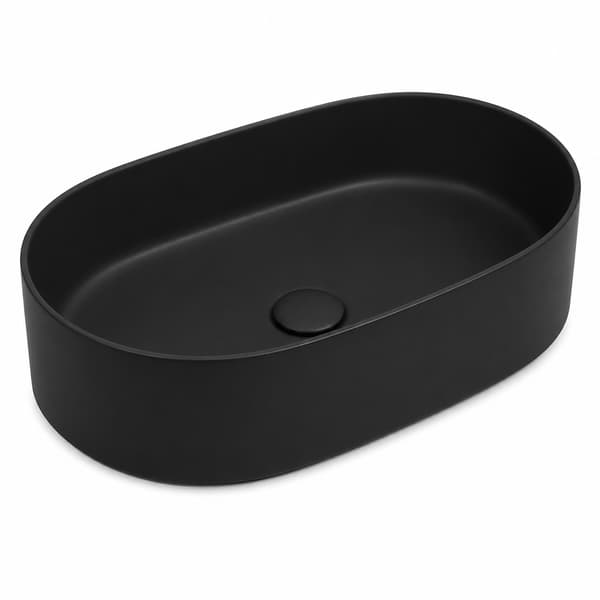 Oval bordvask 50×30 cm matsort - Aquaterris