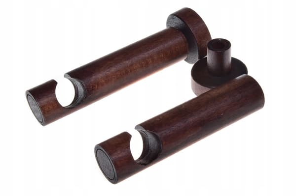 Enkel träkonsol för gardinstång diameter 20 mm Mahogny 2 st