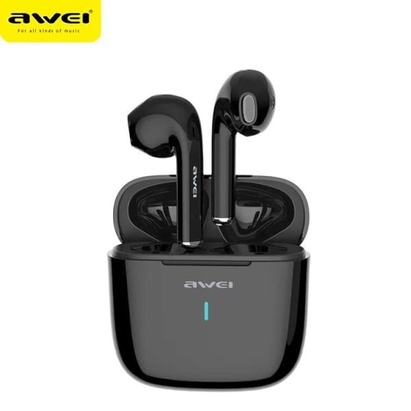 AWEI Bluetooth 5.0 T26 TWS hörlurar + dockningsstation svarta