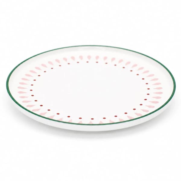 LEA porslinstallrik 26,5 cm grönrosa DUKA