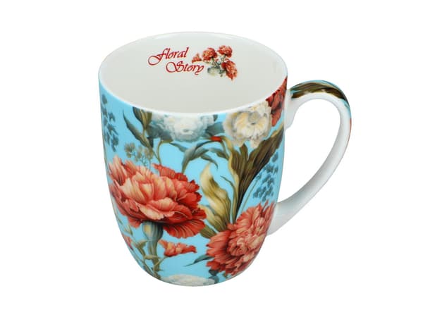 Carmani, Camio porslinsmugg 380ml - blommor, mönster 3