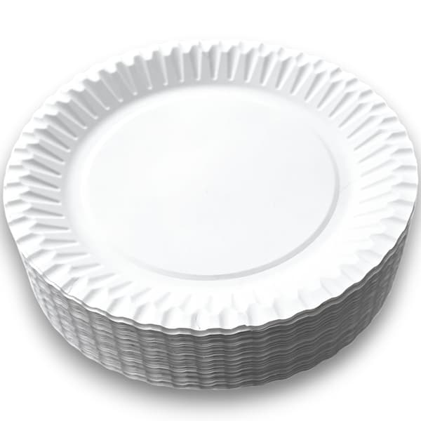 Hvide EKO paptallerkener 18 cm 100 stk.