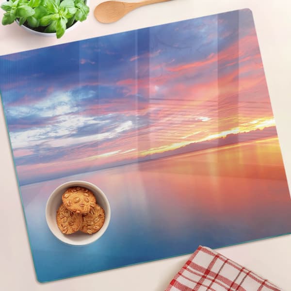 Dekorativ serveringsbricka i glas för snacks Sunset 60x52 cm