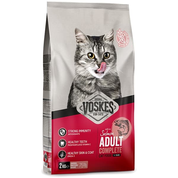 Voskes Adult Salmon - tørfoder til voksne katte med laks 2 kg