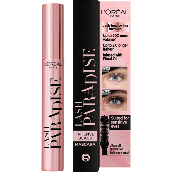 L'ORÉAL LASH PARADISE Fortykkelsesmascara - INTENS SORT 6,4 ml