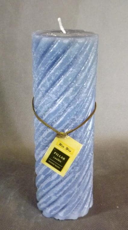 Duftlys marineblå spiral vridet 22x8cm