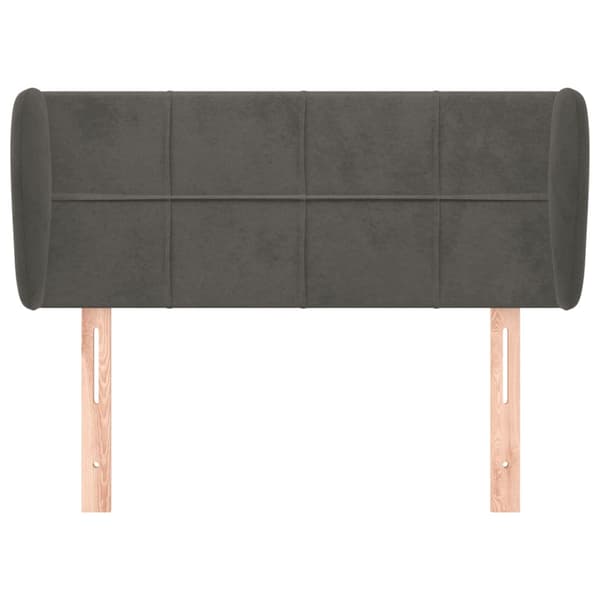 vidaXL Vingad nackstöd mörkgrå 93x23x78/88 cm sammet
