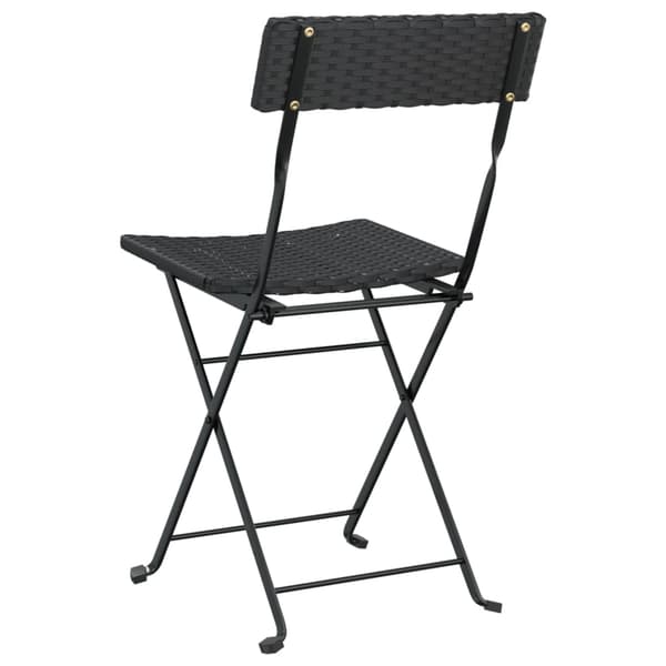 vidaXL foldbare bistrostole, sæt med 4, sort, polyrattan og stål