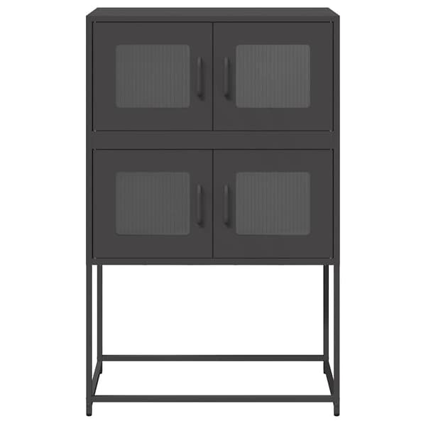 vidaXL høj kommode sort 68x39x107 cm stål