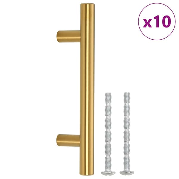 vidaXL skabsgreb, 10 stk., guld, 64 mm, rustfrit stål