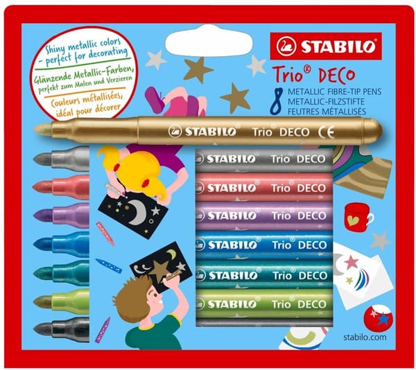 Trio Deco tuschpenne 8 farver STABILO