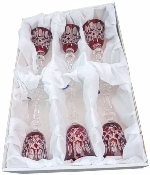 Ruby krystal likørglas 60 ml Krata Oliwka