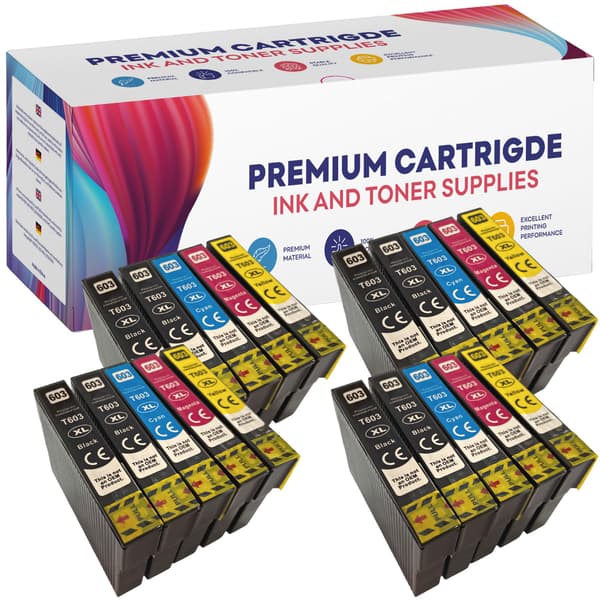 20x blæk til Epson GP-E603XL CMYKK x4 GP