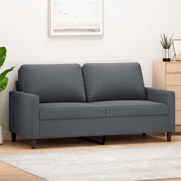 vidaXL 2-sitssoffa mörkgrå 140 cm klädd i sammet