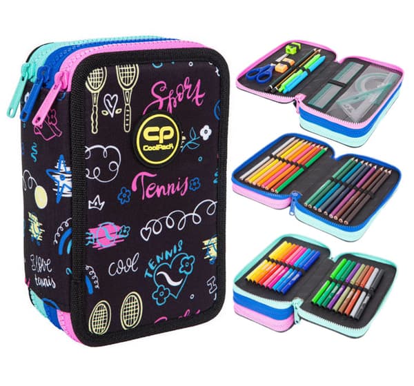 CoolPack Jumper 3 -kolmoiskynäkotelo lisävarusteineen