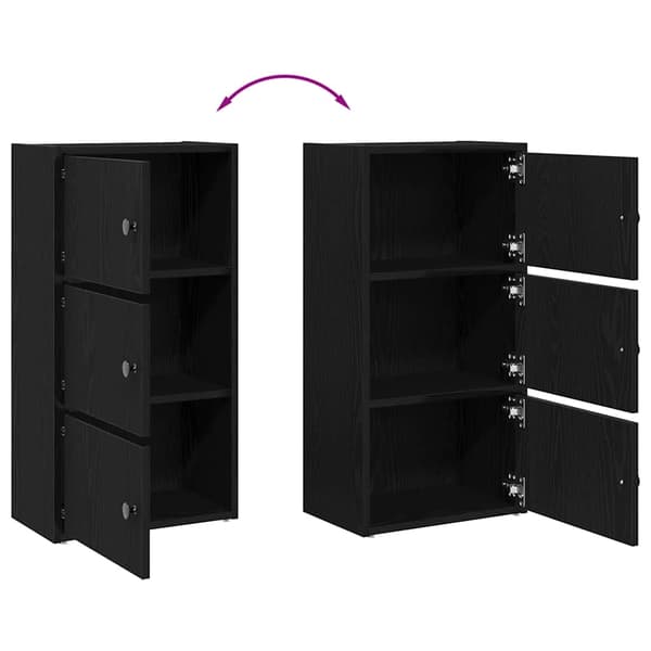 vidaXL bogreol sort egetræ 40x24x77 cm