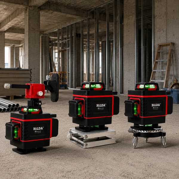 360° planlasernivå Hilda 4DMAX korslaserstativ 2,9 m