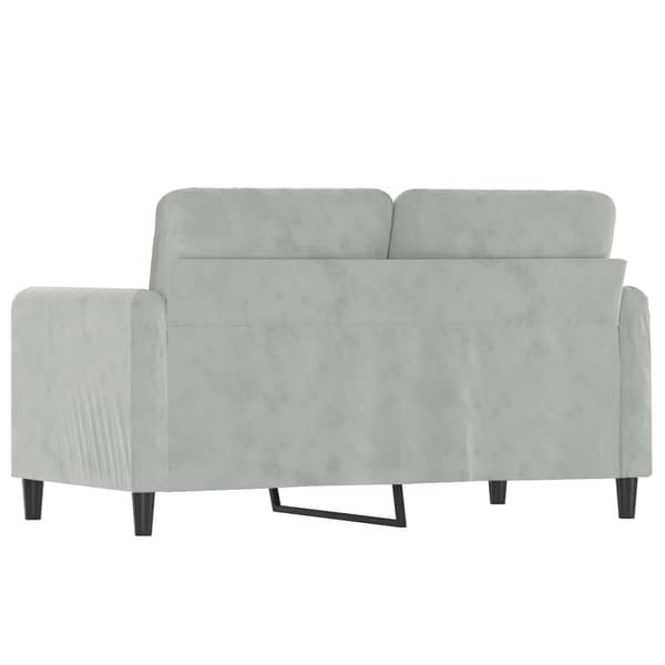 vidaXL 2-sitssoffa ljusgrå 120 cm klädd i sammet