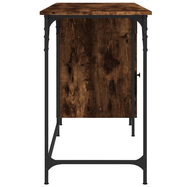 vidaXL computerbord, røget eg, 131x48x75 cm