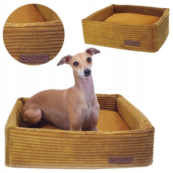 Hundeseng til kat, sofa til hund, DOTTY honninggul corduroy