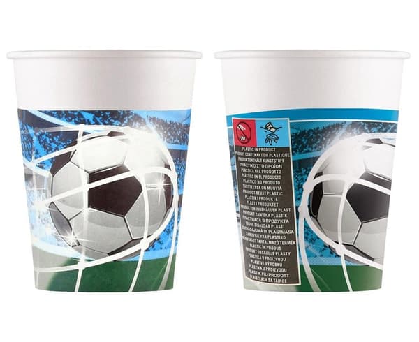 Fotbollspappersmuggar 200ml 8 st