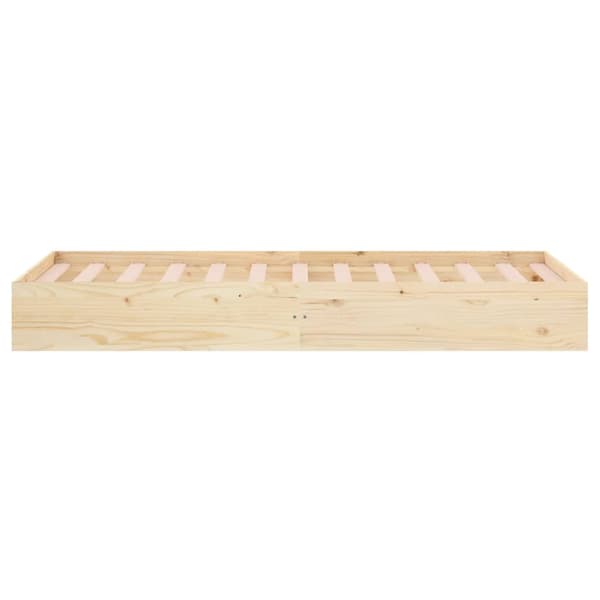 vidaXL Sängram massivt trä 75x190 cm enkel