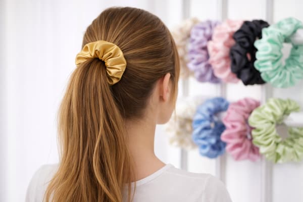 Silkeshårband mulberry 6A guld M medium premium