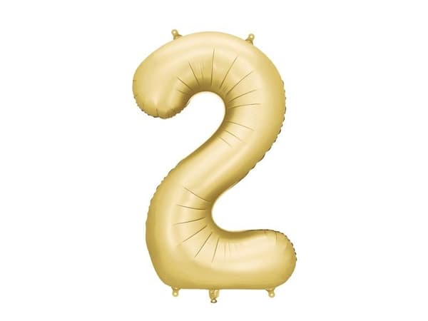 Folieballon nummer 2 86cm guld
