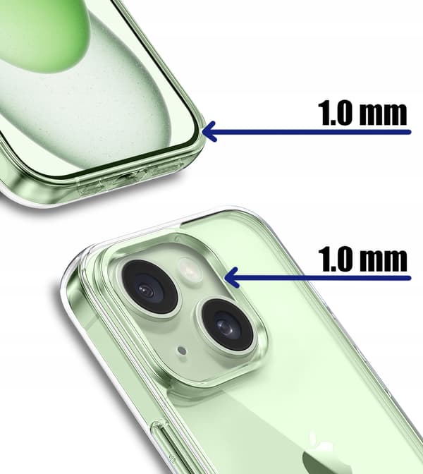 SLIM cover til iPhone 15 CLEAR CASE CLEAR BACK + 9H glas