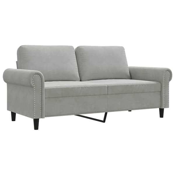 vidaXL 2-sitssoffa ljusgrå 140 cm klädd i sammet