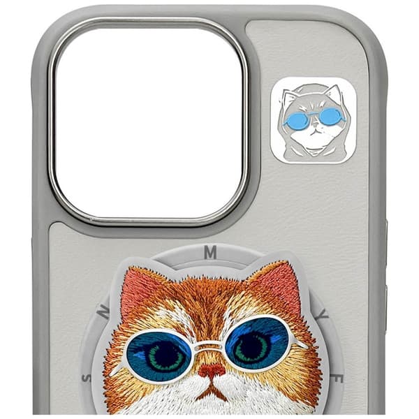 Nimmy Glasses Cool Cat MagSafe-etui til iPhone 16 Pro Max, grå