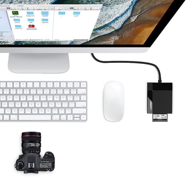 SD / micro SD / CF / MS hukommelseskortlæser USB 3.0 stik - sort