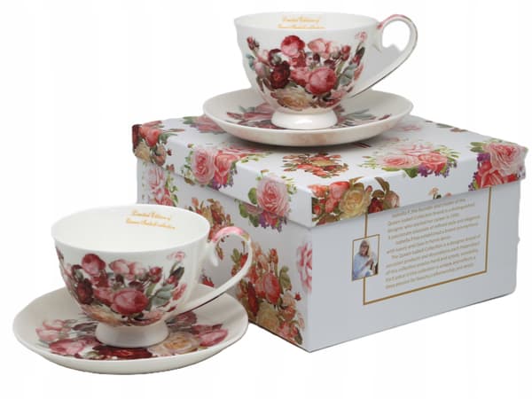 Porslinskoppar, 2x250ml presentset, Classic Rose-kollektionen