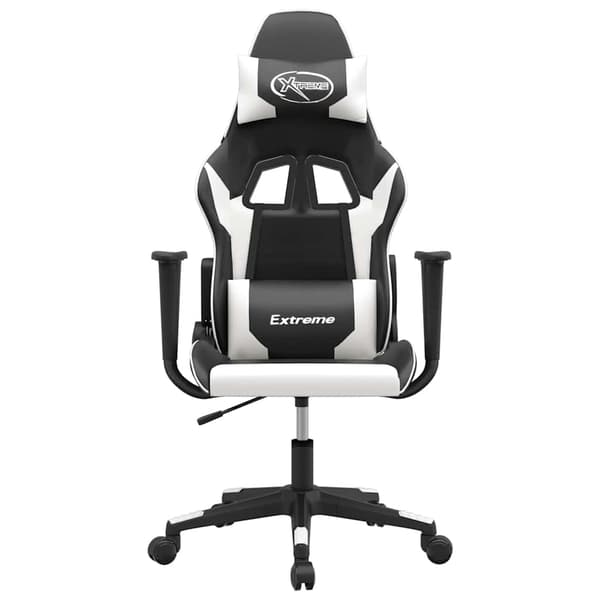 vidaXL gamingstol, sort og hvid, kunstlæder