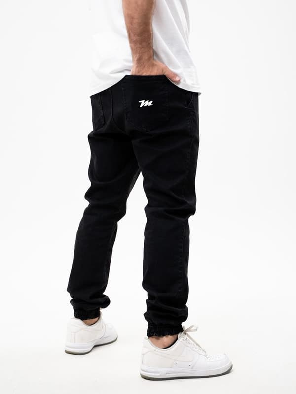 Svarta joggingjeans Method Mini M Logotypbroderi XXL för män