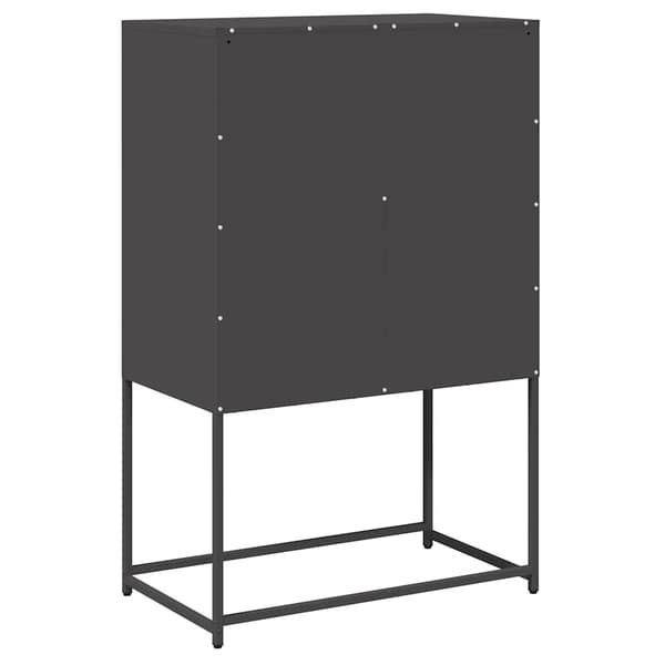 vidaXL høj kommode sort 68x39x107 cm stål