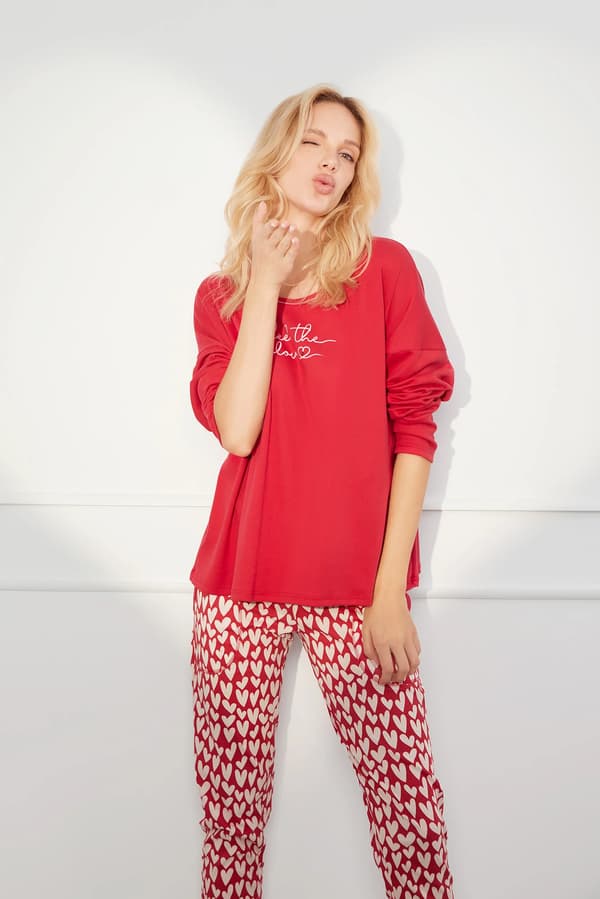 Evora dampyjamas långärmad, långbyxor XL