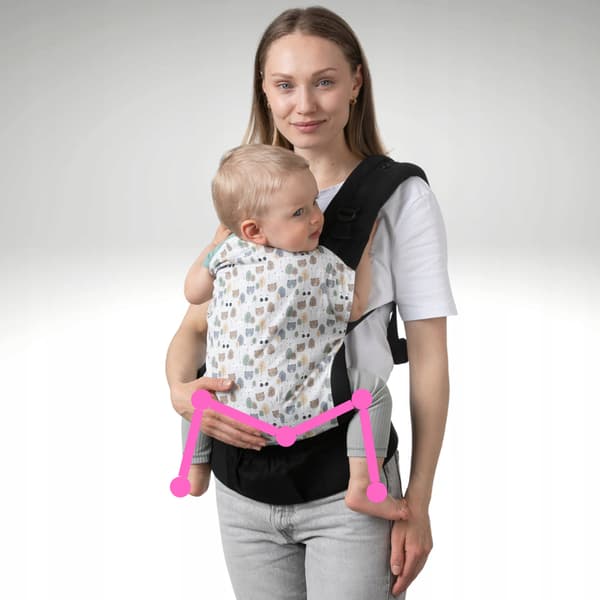 Ergonominen kantokantolaite Urban 100% puuvillaa Panda
