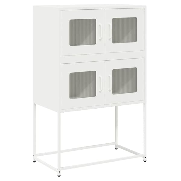 vidaXL kommode hvid 68x39x107 cm stål