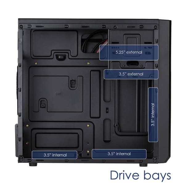 Akyga AK17BK Micro ATX computerkabinet PC Tower Box 2x USB 3.0 Sort