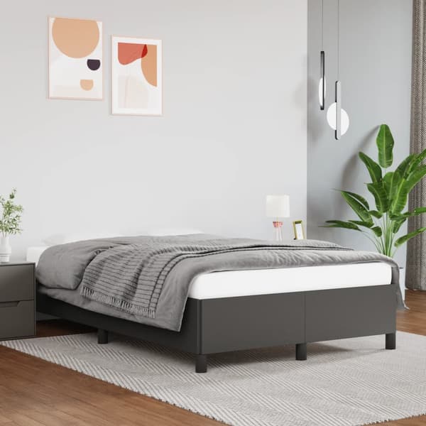 vidaXL sengestel uden madras grå 120x190 cm kunstlæder
