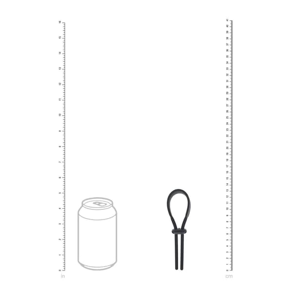 Bred justerbar silikone lasso penisring - 5mm - sort