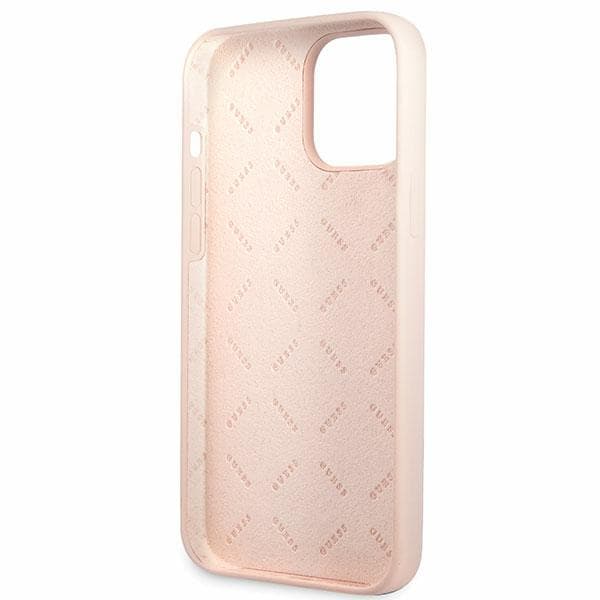 Guess Silikone Script Guld Logo cover til iPhone 13 Pro Max, lyserød/lyserød